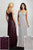 Adrianna Papell - 40220 Bedazzled V-neck Mesh Sheath Dress In Red and Silver