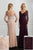 Adrianna Papell - 40222 Beaded Wide V-neck Trumpet Dress In Pink and Red