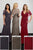 Adrianna Papell - 40223 Sheer Caped Godet Ornate Beaded Gown In Gray and Brown