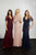 Adrianna Papell - 40223 Sheer Caped Godet Ornate Beaded Gown In Red and Pink