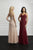 Adrianna Papell - 40225 Crosshatch Bead Patterned Trumpet Gown In Neutral and Red