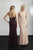 Adrianna Papell - 40226 Long Lace Up Back Trumpet Gown In Purple and Pink