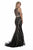Shail K - 40226 Geometric Stripes Rhinestone Sleeveless Mermaid Gown