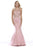 Shail K - 40226 Geometric Stripes Rhinestone Sleeveless Mermaid Gown