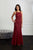 Adrianna Papell - 40226 Long Lace Up Back Trumpet Gown In Red