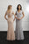 Adrianna Papell - 40227 Cap Sleeve Beaded Cutout Trumpet Gown In Neutral and Silver