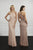 Adrianna Papell - 40228 Ruffled Back Beaded Sheath Gown In Neutral and Brown