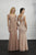 Adrianna Papell - 40229 Cap Sleeve Beaded Cutout Trumpet Gown In Brown and Neutral