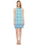 London Times - T2935M Ruffled Halter Sheath Dress in Blue and Green