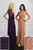 Adrianna Papell - 40230 Beaded V-Neck Dress with Slit In Purple and Pink