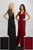 Adrianna Papell - 40230 Beaded V-Neck Dress with Slit In Black and Red