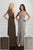 Adrianna Papell - 40230 Beaded V-Neck Dress with Slit In Gray and Silver