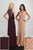 Adrianna Papell - 40230 Beaded V-Neck Dress with Slit In Red and Pink