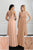 Adrianna Papell - 40231 Beaded Illusion Scoop A-Line Dress In Pink and Gold