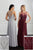 Adrianna Papell - 40231 Beaded Illusion Scoop A-Line Dress In Silver and Red