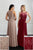 Adrianna Papell - 40231 Beaded Illusion Scoop A-Line Dress In Brown and Red