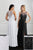 Adrianna Papell - 40231 Beaded Illusion Scoop A-Line Dress In White and Black