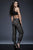 Two-Piece Sleeveless Crop Top and Lace Nude Pantsuit M355
