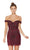 Alyce Paris - 4026 Embellished Off-Shoulder Bodycon Tulle Dress in Red