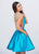 Ashley Lauren - 4027 Sweetheart Illusion Back Cocktail Dress in Blue