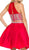 Gem Embellished Halter Two-Piece Cocktail Dress