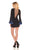 Rachel Allan Homecoming - 4030 Long Bell Sleeves Plunging V-Neck Dress In Black