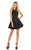 Rachel Allan Homecoming - 4032 Beaded Applique A-Line Cocktail Dress In Black