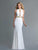 Saboroma - 4033 Embellished High Neck Trumpet Dress In White