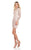 Rachel Allan Homecoming - 4034 Laced Up Beaded High Cocktail Dress In Pink