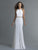 Saboroma - 4035 Beaded Jewel Sheath Dress In White