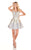 Rachel Allan Homecoming - 4037 Beaded Scoop A-Line Cocktail Dress In Silver