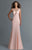 Saborama - Floral Accented Illusion Cutout Mermaid Gown 4037  In Pink