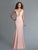 Saboroma - 4038 Embellished Plunging V-neck Trumpet Dress In Pink and Orange