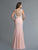 Saboroma - 4038 Embellished Plunging V-neck Trumpet Dress In Pink and Orange