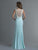 Saboroma - 4038 Embellished Plunging V-neck Trumpet Dress In Blue and Green
