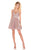 Rachel Allan Homecoming - 4040 Strappy Plunging Sweetheart Aline Dress In Pink and Gold
