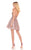 Rachel Allan Homecoming - 4040 Strappy Plunging Sweetheart Aline Dress In Pink and Gold
