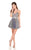 Rachel Allan Homecoming - 4040 Strappy Plunging Sweetheart Aline Dress In Gray