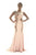 Saboroma - 4040 Embellished Illusion Bateau Trumpet Dress In Pink