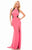 Mac Duggal Couture - 40414 Hourglass Haltered Evening Gown In Pink and Black