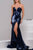 High Slit Long Sequin Dress 40436