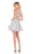 Rachel Allan Homecoming - 4045 Embellished Romper with Aline Overskirt In Silver