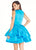 Ashley Lauren - 4045 Pleated A-Line Cocktail Dress in Blue