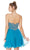 Embellished Strapless A-Line Cocktail Dress in Blue