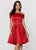 Ashley Lauren - 4047 Off The Shoulder Cocktail Dress in Red