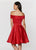 Ashley Lauren - 4047 Off The Shoulder Cocktail Dress in Red
