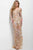 Jovani - Embellished Sheer Bateau Dress 40487 in Neutral