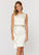 Ashley Lauren - 4048 Pearl & Rhinestone Belted Cocktail Dress in White