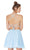 Strappy Open Back Lace and Chiffon Cocktail Dress in Blue