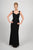Daymor Couture - Rhinestone Embellished Gown with Jacket 404 in Black